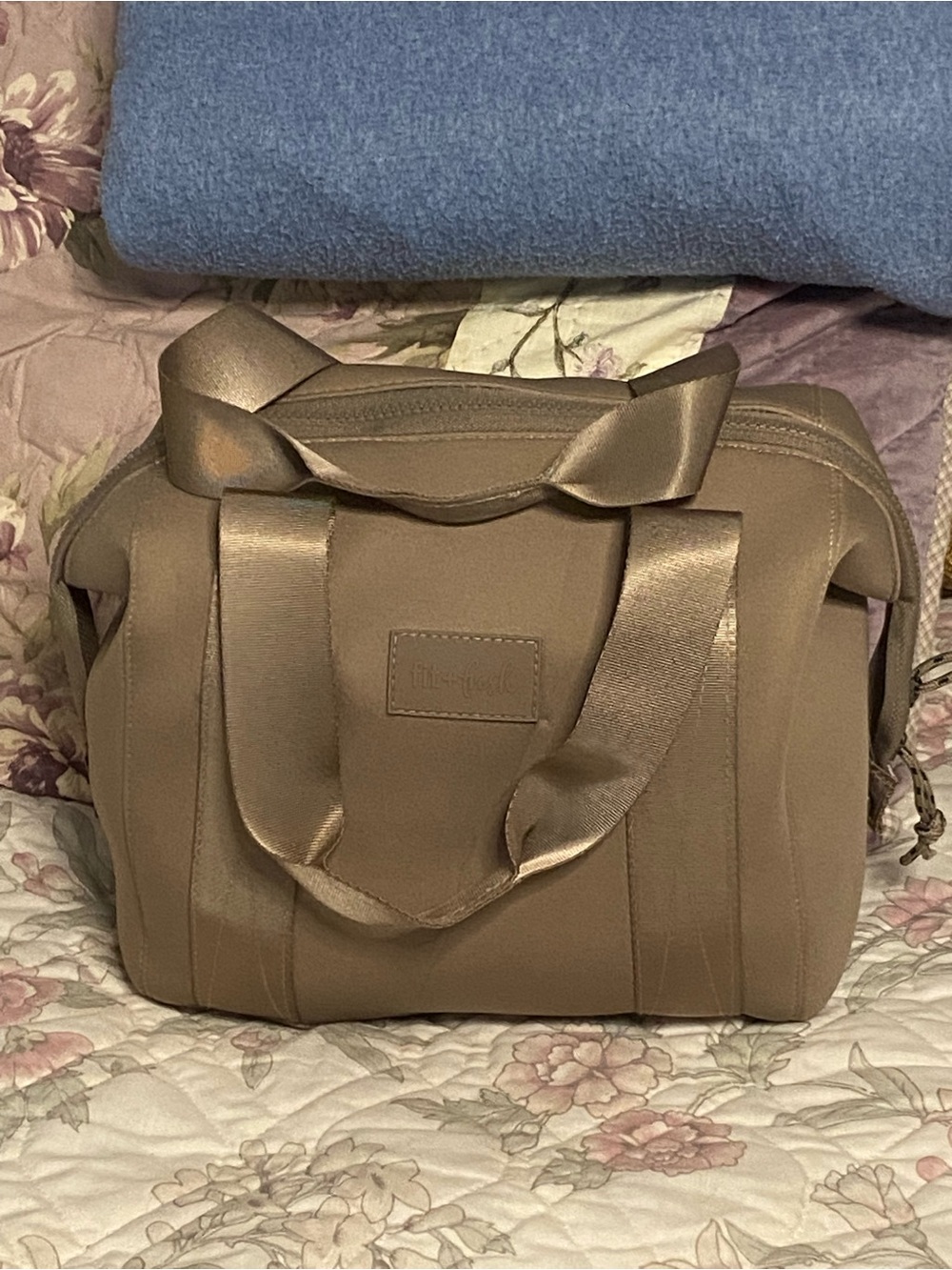 FIT + FRESH Mocha Brown Neoprene MultiPurpose Expandable Lunch Bag